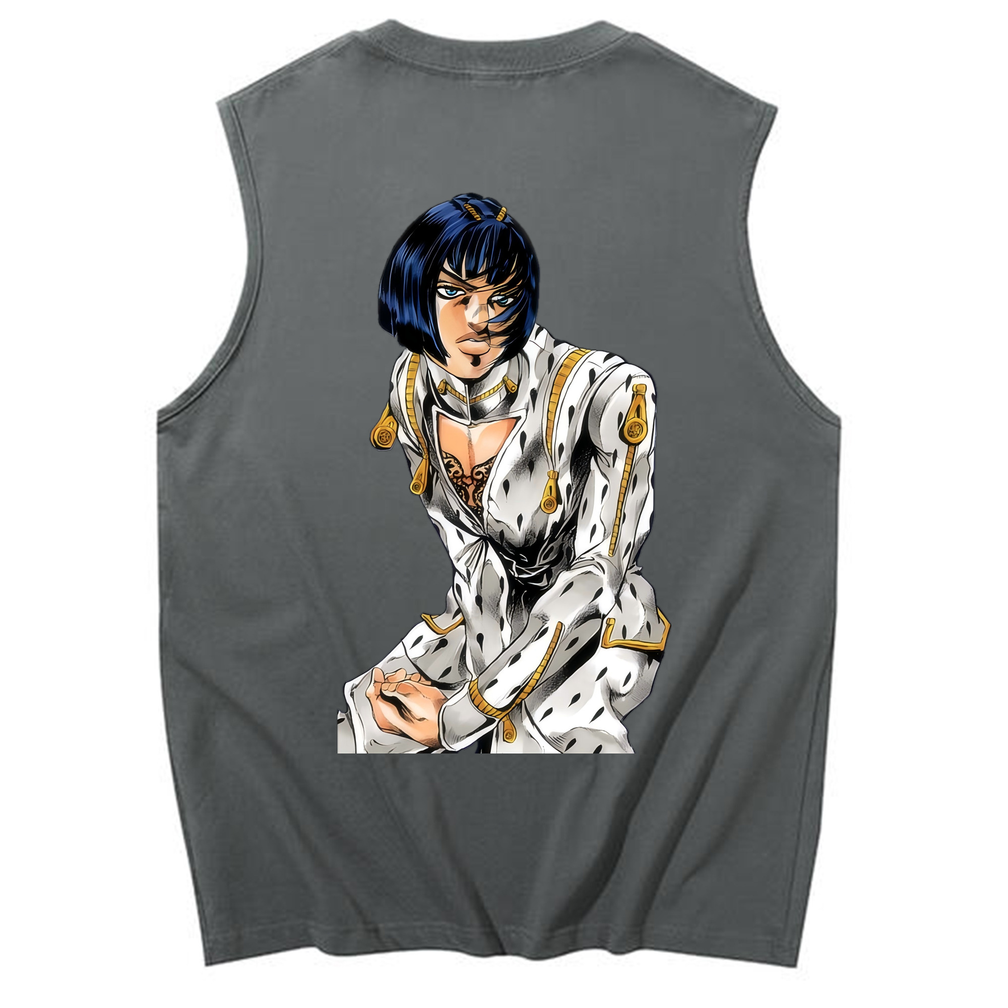 （画像用） ジョジョの奇妙な冒険 ブローノ?ブチャラティ JoJo's Bizarre Adventure Bruno Bucciarati コットン100％タンクトップ（背面プリント）